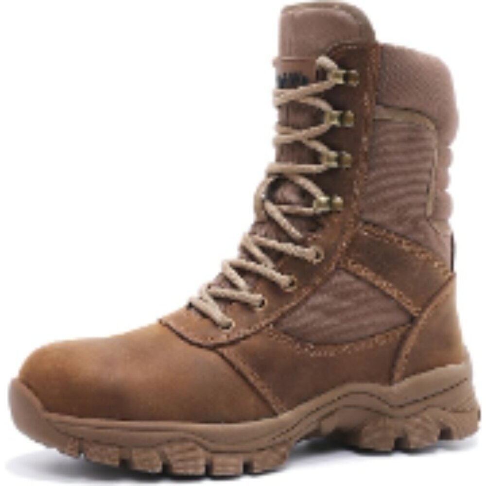 Men's Steel Toe Work Boots with Side Zipper Lightweight Industrial Construction